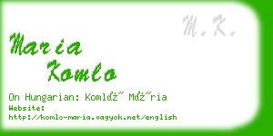 maria komlo business card